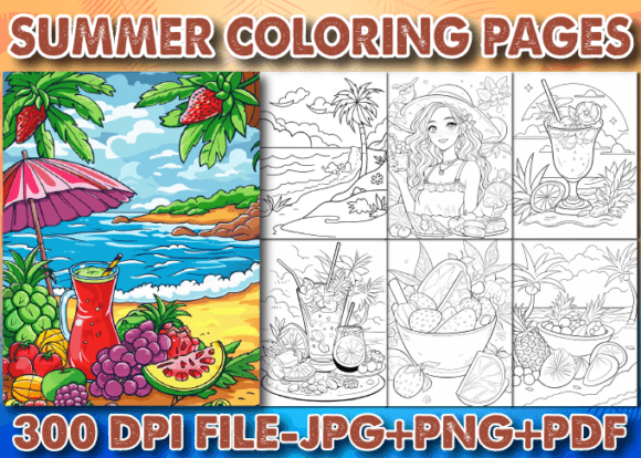 Download Sunny Summer Coloring Pages for Adults - Premium Resources