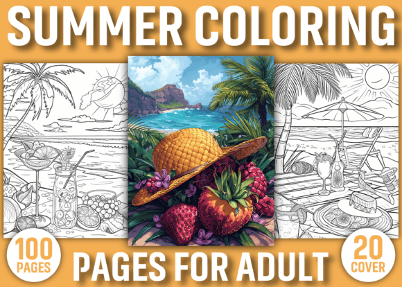 Download 100 Summer Coloring Pages for Adults - Premium Resources