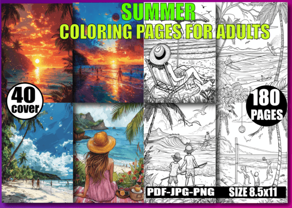 Download Summer Coloring Book for Adults V-4 - Premium Resources