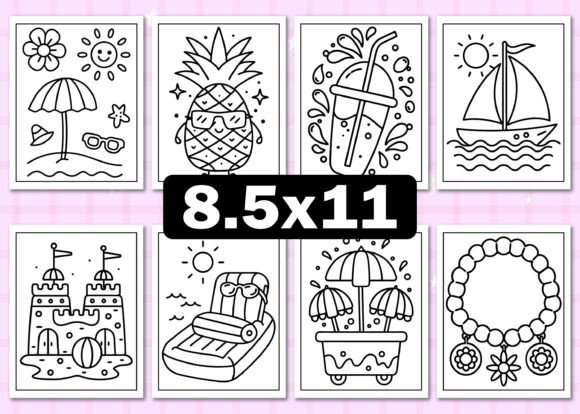 Download Retro Summer Coloring Pages for Adults - Premium Bundle